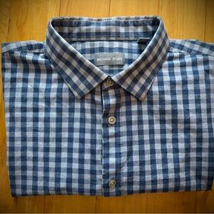 Michael Kors Blue Checkered Men's Shirt